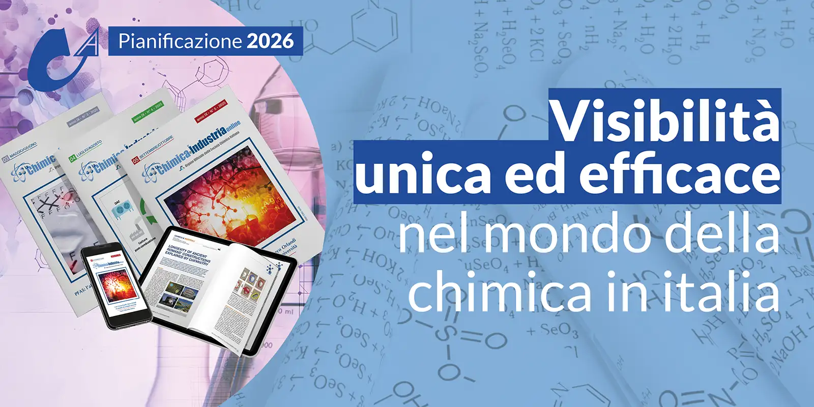 Pianificazione 2026 &ldquo;La Chimica e L&rsquo;Industria Online&rdquo; | Societ&agrave; Chimica Italiana