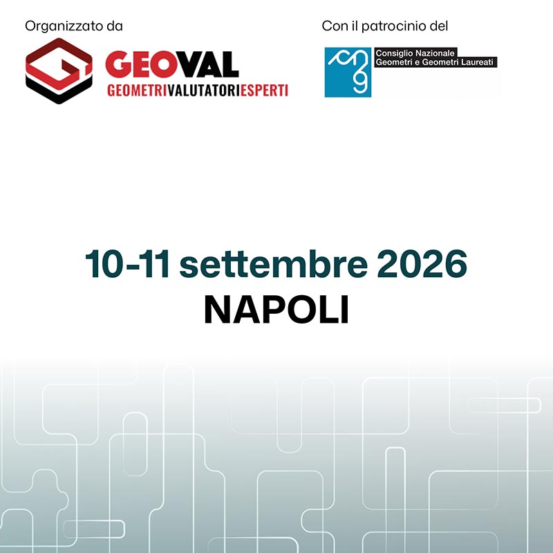 Sponsorizza &ldquo;Stimiamo il futuro&rdquo; 2a ed. 10-11 settembre Napoli | GeoVal Esperti e CNGeometri