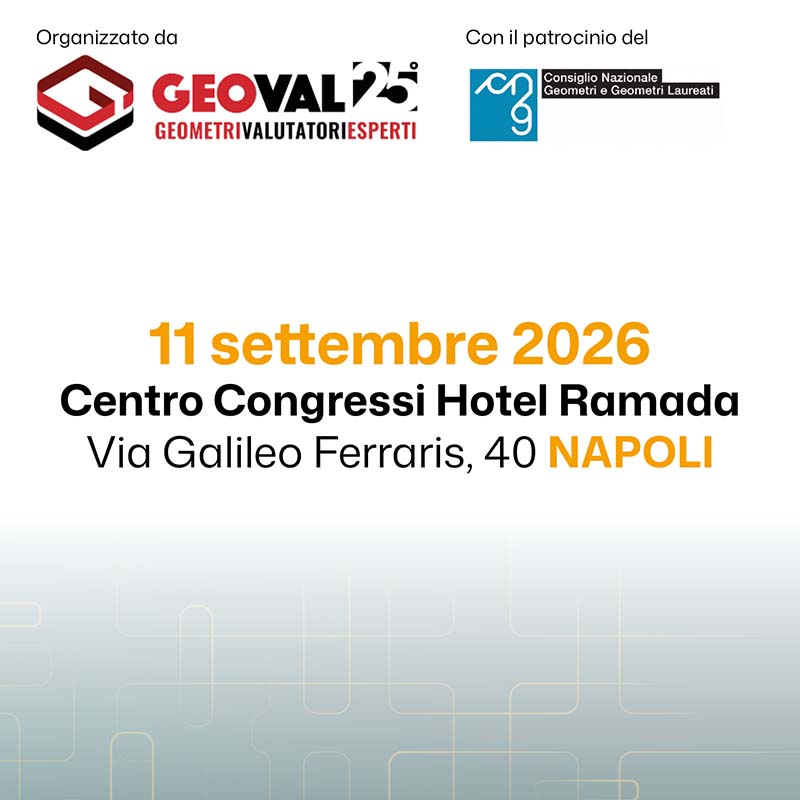 Sponsorizza &ldquo;Stimiamo il futuro&rdquo; 2a ed. 11 settembre Napoli | GeoVal Esperti e CNGeometri